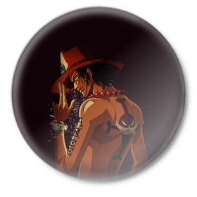 Значок с принтом One Piece. Портгас Д. Эйс в Ухте,  металл | круглая форма, металлическая застежка в виде булавки | Тематика изображения на принте: one piece | аниме | обезьяна д. луффи | портгас д. эйс | туз | эйс огненный кулак