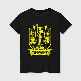 Женская футболка хлопок с принтом Onward в Ухте, 100% хлопок | прямой крой, круглый вырез горловины, длина до линии бедер, слегка спущенное плечо | onward | pixar | vdzabma | вперёд | пиксар