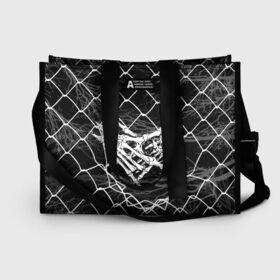 Сумка-шоппер 3D с принтом Velial Squad. в Ухте, 100% полиэстер | застегивается на металлическую кнопку; внутренний карман застегивается на молнию. Стенки укреплены специальным мягким материалом, чтобы защитить содержимое от несильных ударов
 | music | rap | russian rap | velial squad | балаклава | белый | велиал сквад | известные личности | музыка | музыканты | певцы | российский музыкальный коллектив | русский рэп | рэп | хип хоп | хорроркор группа | чёрный