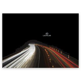 Поздравительная открытка с принтом Night route в Ухте, 100% бумага | плотность бумаги 280 г/м2, матовая, на обратной стороне линовка и место для марки
 | Тематика изображения на принте: lexus | night | route | speed | луксус | ночь | скорость | трасса