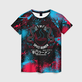 Женская футболка 3D с принтом SPICE RAMEN DESTINY 2 в Ухте, 100% полиэфир ( синтетическое хлопкоподобное полотно) | прямой крой, круглый вырез горловины, длина до линии бедер | bungie | destiny | destiny 2 | destiny 2: beyond light | ramen | spice ramen | дастани | дастани 2 | дестени | дэстэни | кейдж дестини | космос