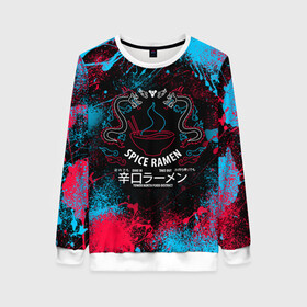 Женский свитшот 3D с принтом SPICE RAMEN DESTINY 2 в Ухте, 100% полиэстер с мягким внутренним слоем | круглый вырез горловины, мягкая резинка на манжетах и поясе, свободная посадка по фигуре | bungie | destiny | destiny 2 | destiny 2: beyond light | ramen | spice ramen | дастани | дастани 2 | дестени | дэстэни | кейдж дестини | космос