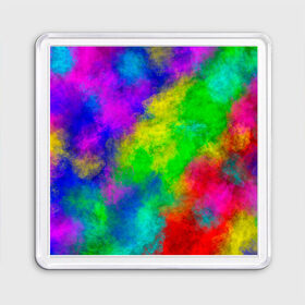 Магнит 55*55 с принтом Multicolored в Ухте, Пластик | Размер: 65*65 мм; Размер печати: 55*55 мм | Тематика изображения на принте: abstract | colorful | holi | neon | pattern | rainbow | texture | абстракция | граффити | дым | искусство | кислота | кислотный | краска | красочный | микс | неоновый | облака | радуга | радужный | текстура | туман | узор | холи
