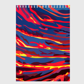 Скетчбук с принтом Лава в Ухте, 100% бумага
 | 48 листов, плотность листов — 100 г/м2, плотность картонной обложки — 250 г/м2. Листы скреплены сверху удобной пружинной спиралью | лава | мода | огонь | стиль | текстура | узор