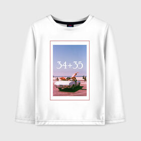 Детский лонгслив хлопок с принтом 34+35 в Ухте, 100% хлопок | круглый вырез горловины, полуприлегающий силуэт, длина до линии бедер | 34+35 | aesthetic. vintage aesthetic | ariana grande | positions | vintage