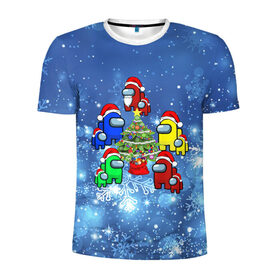 Мужская футболка 3D спортивная с принтом Among us New year в Ухте, 100% полиэстер с улучшенными характеристиками | приталенный силуэт, круглая горловина, широкие плечи, сужается к линии бедра | among | among us | among us impostor | among us lime | among us lime+ kid lime | among us new year | among us red+ kid red | among us дедмороз | among us предатель | imposter | амонг | амонг ас | амонг ас предатель | предатель