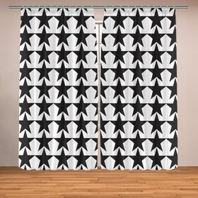 Фотошторы с принтом Звёздочки в Ухте, Блэкаут (светозащита 90%) / Габардин (светозащита 40% | 2 полотна шириной по 145 см; Высота 200-300 см; Крепление: шторная лента (на крючки); | звездочки | звезды | принт звезды | футболка звездочки | футболка звезды