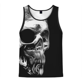 Мужская майка 3D с принтом Skull в Ухте, 100% полиэстер | круглая горловина, приталенный силуэт, длина до линии бедра. Пройма и горловина окантованы тонкой бейкой | Тематика изображения на принте: bones | fashion | orbits | skull | vanguard | авангард | глазницы | кости | мода | череп