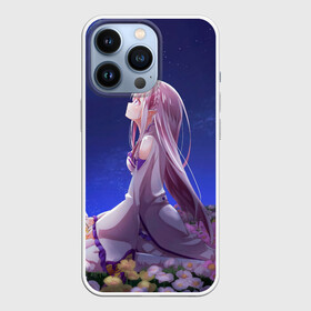 Чехол для iPhone 13 Pro с принтом Sweet dreams of Emilia в Ухте,  |  | Тематика изображения на принте: anime | dream | flowers | girls | kavai | manga | ram | re | rem | senpai | space | zero | аниме | анимэ | ахегао | зиро | космос | манга | мечты | рам | рем | сенпай | цветы