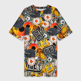 Платье-футболка 3D PUBG STICKER: в Ухте,  |  | pubg | pubg lite | pubg mobile | игры | пабг | пабг лайт | пабг мобайл | пабг на пк. | пубг | пубг мобайл | стрелялки