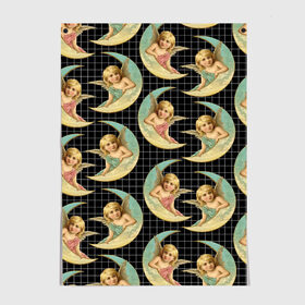 Постер Ангел: в Ухте, 100% бумага
 | бумага, плотность 150 мг. Матовая, но за счет высокого коэффициента гладкости имеет небольшой блеск и дает на свету блики, но в отличии от глянцевой бумаги не покрыта лаком | амур | ангел | ангелы | витраж | крыло | крылья | купидон | луна | цветок | цветы