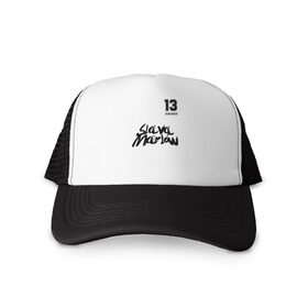 Кепка тракер с сеткой с принтом Slava Marlow в Ухте, трикотажное полотно; задняя часть — сетка | длинный козырек, универсальный размер, пластиковая застежка | 