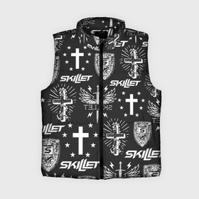 Женский жилет утепленный 3D с принтом SKILLET в Ухте,  |  | skillet | skillet 2020 | skillet hero | skillet monster | skillet rose | группа skillet | скелет