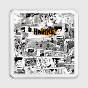 Магнит 55*55 с принтом Haikyu в Ухте, Пластик | Размер: 65*65 мм; Размер печати: 55*55 мм | Тематика изображения на принте: haikyu | аниме | волейбол | манга | спортивная | фурудатэ | харуити
