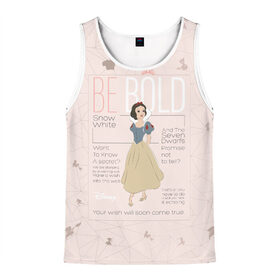 Мужская майка 3D с принтом Белоснежка будь смелой в Ухте, 100% полиэстер | круглая горловина, приталенный силуэт, длина до линии бедра. Пройма и горловина окантованы тонкой бейкой | 7 dwarfs | 7d | be bold | gnome | seven dwarf | snow white | белоснежка | братья гримм | семь гномов