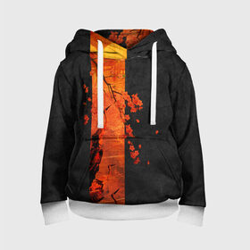 Детская толстовка 3D с принтом ЦАПЛЯ в Ухте, 100% полиэстер | двухслойный капюшон со шнурком для регулировки, мягкие манжеты на рукавах и по низу толстовки, спереди карман-кенгуру с мягким внутренним слоем | amoled | аист | журавль | минимализм | сакура | цапля | япония