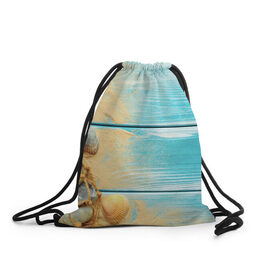 Рюкзак-мешок 3D с принтом ПИРС 2 в Ухте, 100% полиэстер | плотность ткани — 200 г/м2, размер — 35 х 45 см; лямки — толстые шнурки, застежка на шнуровке, без карманов и подкладки | дерево | лето | море | песок | пирс | пляж | ракушки