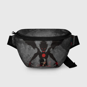 Поясная сумка 3D с принтом Черный клевер в Ухте, 100% полиэстер | плотная ткань, ремень с регулируемой длиной, внутри несколько карманов для мелочей, основное отделение и карман с обратной стороны сумки застегиваются на молнию | asta | black clover | акума | аста | демон | пятилистник | черный клевер