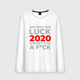 Мужской лонгслив хлопок с принтом 2020 Pray For Luck в Ухте, 100% хлопок |  | 2020 | 2021 | coronavirus | covid | covid 19 | covid19 | new year | вирус | год | грипп | дед мороз | заражение | зима | карантин | клаус | корона | коронавирус | маска | новый год | пандемия | праздник | самоизоляция | санта