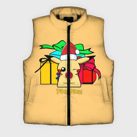 Мужской жилет утепленный 3D с принтом New Year Pikachu в Ухте,  |  | игры | новый год | пикачу | подарки | праздник