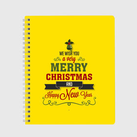 Тетрадь с принтом С новым годом и рождеством в Ухте, 100% бумага | 48 листов, плотность листов — 60 г/м2, плотность картонной обложки — 250 г/м2. Листы скреплены сбоку удобной пружинной спиралью. Уголки страниц и обложки скругленные. Цвет линий — светло-серый
 | 