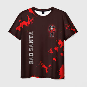 Мужская футболка 3D с принтом BAD SANTA в Ухте, 100% полиэфир | прямой крой, круглый вырез горловины, длина до линии бедер | Тематика изображения на принте: 