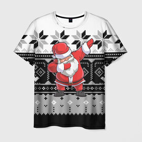 Мужская футболка 3D с принтом Свитер Santa DAB в Ухте, 100% полиэфир | прямой крой, круглый вырез горловины, длина до линии бедер | 