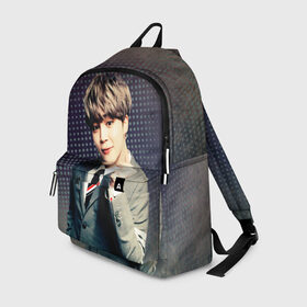 Рюкзак 3D с принтом BTS. Jimin в Ухте, 100% полиэстер | лямки с регулируемой длиной, сверху петелька, чтобы рюкзак можно было повесить на вешалку. Основное отделение закрывается на молнию, как и внешний карман. Внутри два дополнительных кармана, один из которых закрывается на молнию. По бокам два дополнительных кармашка | jimin | k pop | молодость | музыка | пак чи mин | поп коллектив | южнокорейский певец