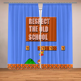 Фотошторы с принтом Марио в Ухте, Блэкаут (светозащита 90%) / Габардин (светозащита 40% | 2 полотна шириной по 145 см; Высота 200-300 см; Крепление: шторная лента (на крючки); | mario | pixelart | видеоигры | марио | ретро | старая школа | старые игры