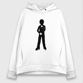 Женское худи Oversize хлопок Конькобежец: в Ухте, френч-терри — 70% хлопок, 30% полиэстер. Мягкий теплый начес внутри —100% хлопок | боковые карманы, эластичные манжеты и нижняя кромка, капюшон на магнитной кнопке | коньки | конькобежец | лед | фигурист | фигуристка | фитнес