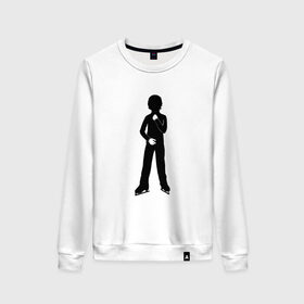 Женский свитшот хлопок Конькобежец: в Ухте, 100% хлопок | прямой крой, круглый вырез, на манжетах и по низу широкая трикотажная резинка  | коньки | конькобежец | лед | фигурист | фигуристка | фитнес