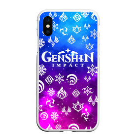 Чехол для iPhone XS Max матовый с принтом GENSHIN IMPACT в Ухте, Силикон | Область печати: задняя сторона чехла, без боковых панелей | Тематика изображения на принте: game | genshin impact | genshin impact 2020 | аниме. | геншин импакт | геншин импакт карта | игра