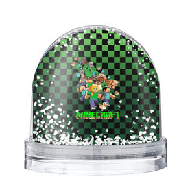 Снежный шар с принтом Minecraft в Ухте, Пластик | Изображение внутри шара печатается на глянцевой фотобумаге с двух сторон | creeper | minecraft | блок | игра | крипер | майнкрафт | победитель | приключения