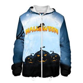 Мужская куртка 3D с принтом Halloween Pumpkin в Ухте, ткань верха — 100% полиэстер, подклад — флис | прямой крой, подол и капюшон оформлены резинкой с фиксаторами, два кармана без застежек по бокам, один большой потайной карман на груди. Карман на груди застегивается на липучку | halloween | halloween  pumpkin | pumpkin | хэллоуин | хэллоуин тыква
