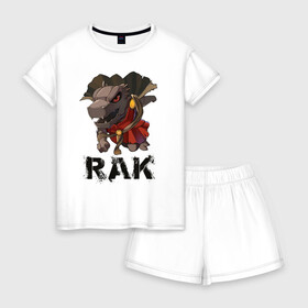 Женская пижама с шортиками хлопок с принтом Rak в Ухте, 100% хлопок | футболка прямого кроя, шорты свободные с широкой мягкой резинкой | anak | kami no tou | khun aguero | rachel | rak wraithraiser | tower of god | twenty fifth bam | агнис | анак | аниме | баам | бам | башня бога | двадцать пятый баам | кун | кун агеро агнис | рак | рак крушитель | рахиль