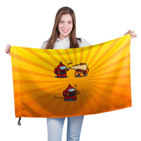 Флаг 3D с принтом Among Us в Ухте, 100% полиэстер | плотность ткани — 95 г/м2, размер — 67 х 109 см. Принт наносится с одной стороны | among us | cosmos | game | space | амогас | игра | космос | среди нас