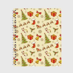 Тетрадь с принтом рождество в Ухте, 100% бумага | 48 листов, плотность листов — 60 г/м2, плотность картонной обложки — 250 г/м2. Листы скреплены сбоку удобной пружинной спиралью. Уголки страниц и обложки скругленные. Цвет линий — светло-серый
 | 