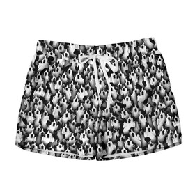 Женские шорты 3D Haunted Family Призраки: в Ухте, 100% полиэстер | прямой крой, два кармана без застежек по бокам. Мягкая трикотажная резинка на поясе, внутри которой широкие завязки. Длина до середины бедра | hip hop | kizaru | rap | паттерн | приведение | призрак | рэп | толпа | хип хоп