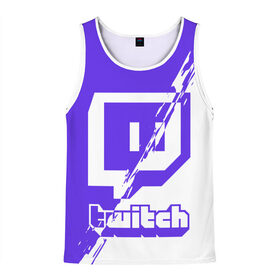 Мужская майка 3D с принтом TWITCH в Ухте, 100% полиэстер | круглая горловина, приталенный силуэт, длина до линии бедра. Пройма и горловина окантованы тонкой бейкой | game streams | streamers | streams | twitch | twitch tv | игровой стрим. | стримеры | стримы | твитч | твич