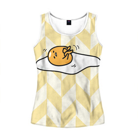 Женская майка 3D гудетама: в Ухте, 100% полиэстер | круглая горловина, прямой силуэт, длина до линии бедра | гудетама | еда | ленивое яйцо | яичница