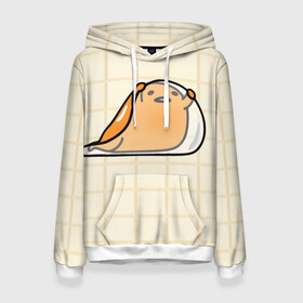 Женская толстовка 3D гудетама: в Ухте, 100% полиэстер  | двухслойный капюшон со шнурком для регулировки, мягкие манжеты на рукавах и по низу толстовки, спереди карман-кенгуру с мягким внутренним слоем. | гудетама | еда | ленивое яйцо | яичница