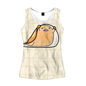 Женская майка 3D гудетама: в Ухте, 100% полиэстер | круглая горловина, прямой силуэт, длина до линии бедра | гудетама | еда | ленивое яйцо | яичница