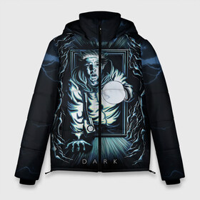 Мужская зимняя куртка 3D с принтом DARK Тьма в Ухте, верх — 100% полиэстер; подкладка — 100% полиэстер; утеплитель — 100% полиэстер | длина ниже бедра, свободный силуэт Оверсайз. Есть воротник-стойка, отстегивающийся капюшон и ветрозащитная планка. 

Боковые карманы с листочкой на кнопках и внутренний карман на молнии. | bartosz tiedemann | dark | jonas kahnwald | бартош тидеманн | йонас канвальд | сериал | сериалы | тьма | фантастика