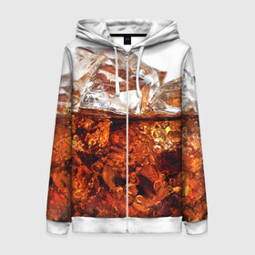 Женская толстовка 3D на молнии Кола со льдом: в Ухте, 100% полиэстер | длина до линии бедра, манжеты и пояс оформлены мягкой тканевой резинкой, двухслойный капюшон со шнурком для регулировки, спереди молния, по бокам два кармана | cola | colla | кола | колла | напитки | пузыри