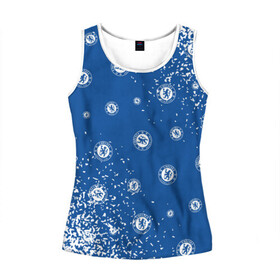 Женская майка 3D с принтом CHELSEA F.C. / ЧЕЛСИ в Ухте, 100% полиэстер | круглая горловина, прямой силуэт, длина до линии бедра | chelsea | club | footbal | logo | знак | клуб | логотип | логотипы | символ | символы | форма | футбол | футбольная | футбольный | челси