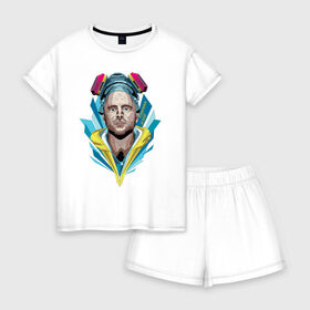 Женская пижама с шортиками хлопок Jesse Pinkman: в Ухте, 100% хлопок | футболка прямого кроя, шорты свободные с широкой мягкой резинкой | br ba | breaking bad | heisenberg | jesse pinkman | vdzagmar | walter white | во все тяжкие | джесси пинкман | уолтер уайт | хайзенберг