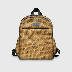 Детский рюкзак 3D с принтом Мешок в Ухте, 100% полиэстер | лямки с регулируемой длиной, сверху петелька, чтобы рюкзак можно было повесить на вешалку. Основное отделение закрывается на молнию, как и внешний карман. Внутри дополнительный карман. По бокам два дополнительных кармашка | 2021 | 3d | мешковина | мешок | нити | плед | прикол | текстура | ткань | толстовка | тренд | тряпка | футболка