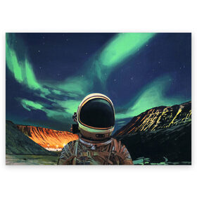 Поздравительная открытка с принтом Космонавт в Ухте, 100% бумага | плотность бумаги 280 г/м2, матовая, на обратной стороне линовка и место для марки
 | Тематика изображения на принте: 