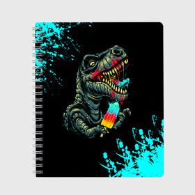 Тетрадь с принтом Godzilla в Ухте, 100% бумага | 48 листов, плотность листов — 60 г/м2, плотность картонной обложки — 250 г/м2. Листы скреплены сбоку удобной пружинной спиралью. Уголки страниц и обложки скругленные. Цвет линий — светло-серый
 | 2021 | godzilla | абстракция | брызги | год быка | годзила | годзилла | зверь | коготь | кот | лето | лиса | мороженко | мороженое | мужская | мужчина | новогодняя | океан | осьминог | с новым годом | след