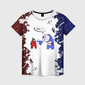 Женская футболка 3D с принтом Among Us - YOU! (Z) в Ухте, 100% полиэфир ( синтетическое хлопкоподобное полотно) | прямой крой, круглый вырез горловины, длина до линии бедер | among us | among us 2 | amongus | fortegreen | impostor | innersloth | medbay | аманг ас | амонгас | амонгус | импостор | клан шляпок | предатель | самозванец | среди нас